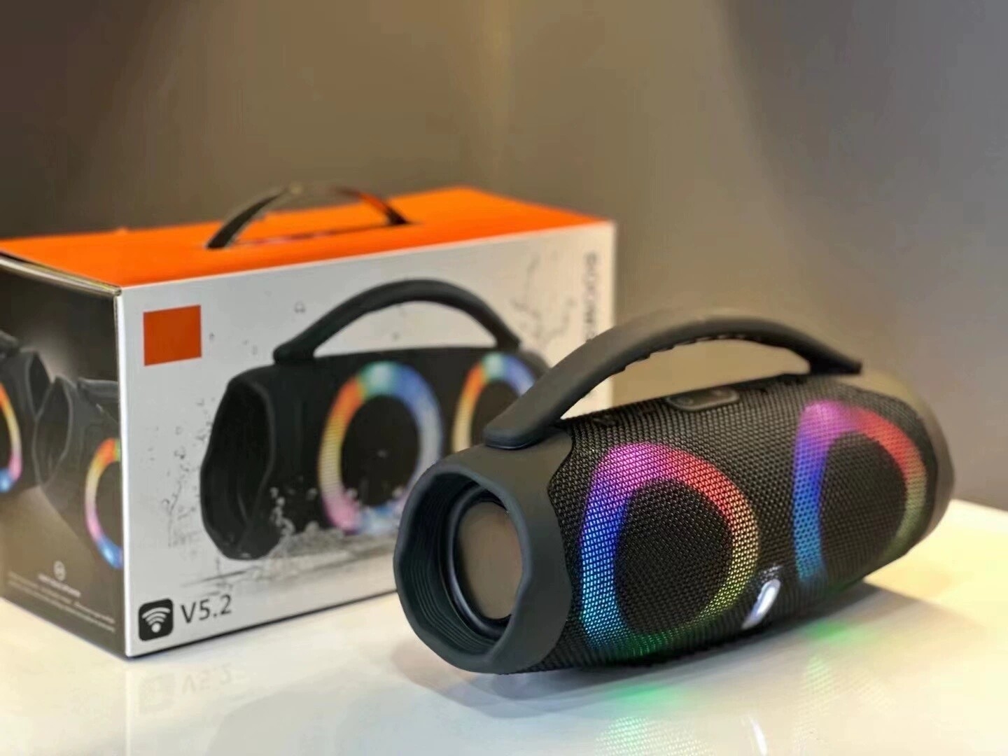 Enceinte portable BOX3 MINI RGB sans fil Bluetooth 5.2, colorée, étanche IPX4, avec subwoofer, pour extérieur, lecteur de musique, cadeau