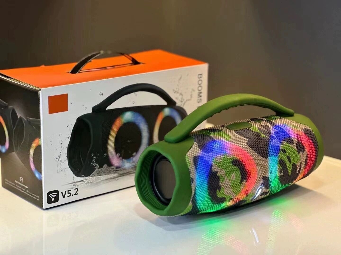 Enceinte portable BOX3 MINI RGB sans fil Bluetooth 5.2, colorée, étanche IPX4, avec subwoofer, pour extérieur, lecteur de musique, cadeau
