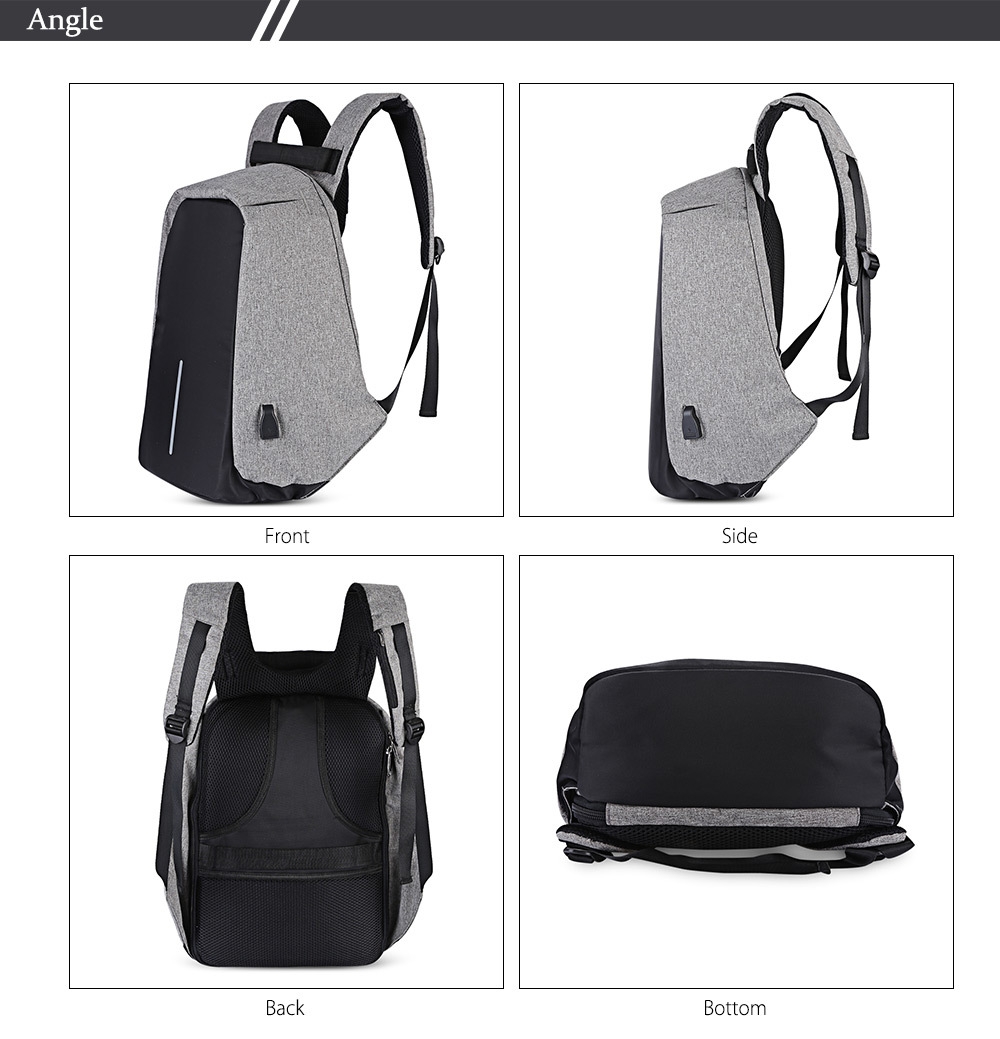 Guapabien Multifunction Outdoor Bag Laptop Travel USB Interface Backpack for Men