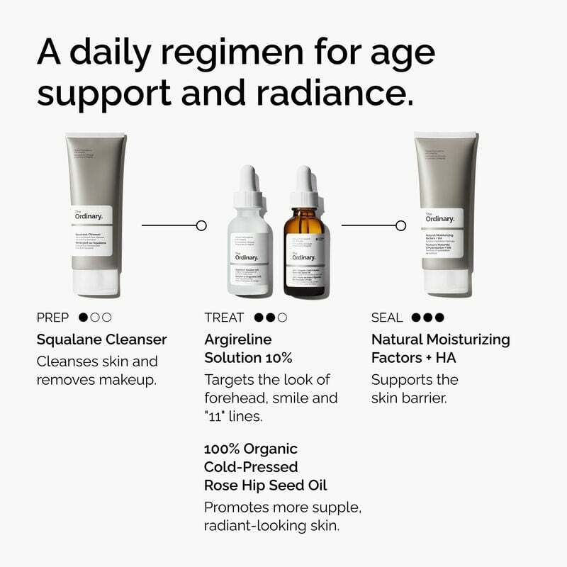 The Ordinary Solution à l'Argireline 10% de The Ordinary, un sérum peptidique léger pour cibler les ridules et les rides d'expression