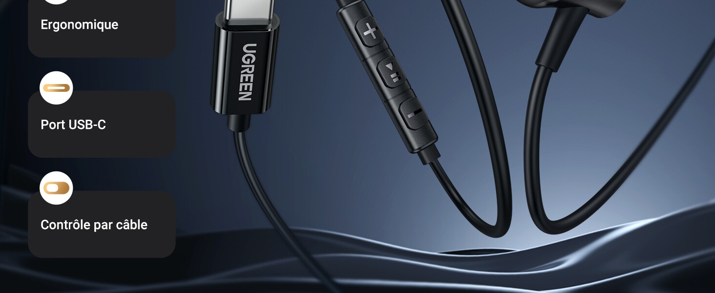 Écouteurs USB C Filaires