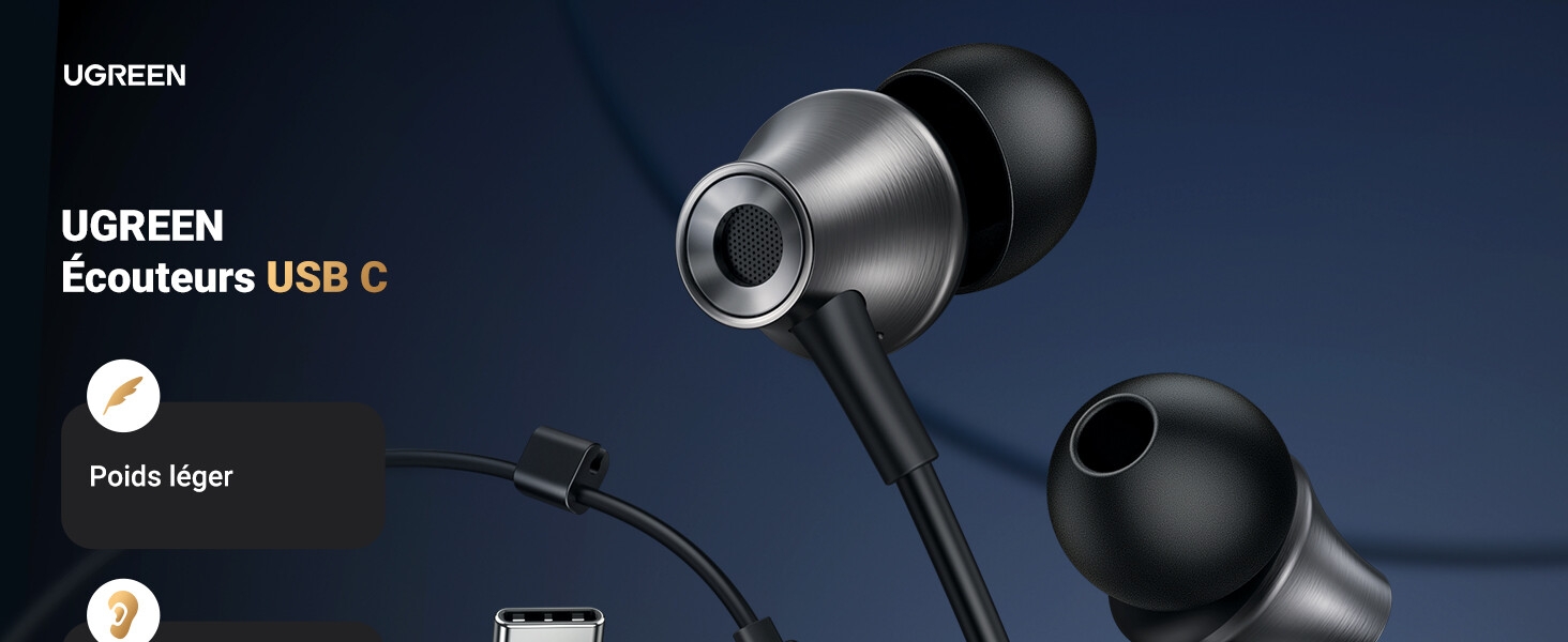 Écouteurs USB C Filaires