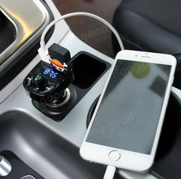 HY-82 Car Bluetooth mains libres FM launcher voiture MP3 double chargeur voiture USB