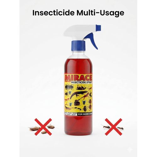 Miracle Insecticide Spray Multi-Usage 500ml - Tue Mouches, Moustiques, Cafards, Fourmis & Araignées - Protection Maison