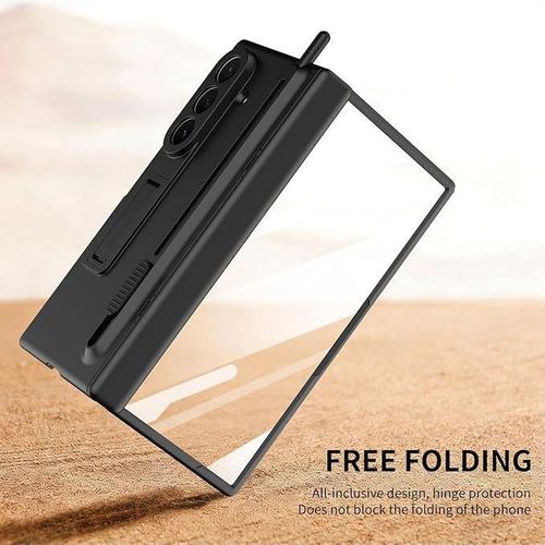 Etui a Rabat Compatible Samsung Galaxy Z Fold 3 avec Stylet S intégrée - NOIR
