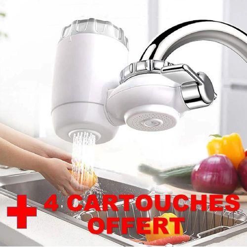 Filtre A Eau Purificateur De Robinet - (Blanc) + 04 Cartouche De Rechange Offerte (BLANC )
