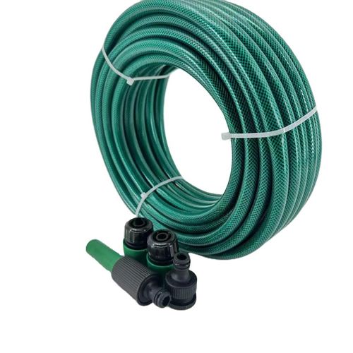 Tuyau d'arrosage flexible en PVC noir souple 4 pièces avec pistolet d'arrosage pour le nettoyage de la maison et le lavage de la voiture Outil de