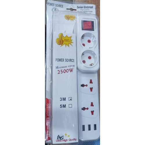 Multiprise Electrique Avec 3 Ports USB – Rallonge 2500W