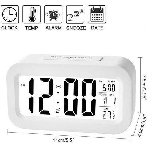 Réveil Avec Grand écran LED, Horloge Murale, Affichage 12/24 Heures, 5 Luminosités Réglables, Maison, Ferme, Bureau