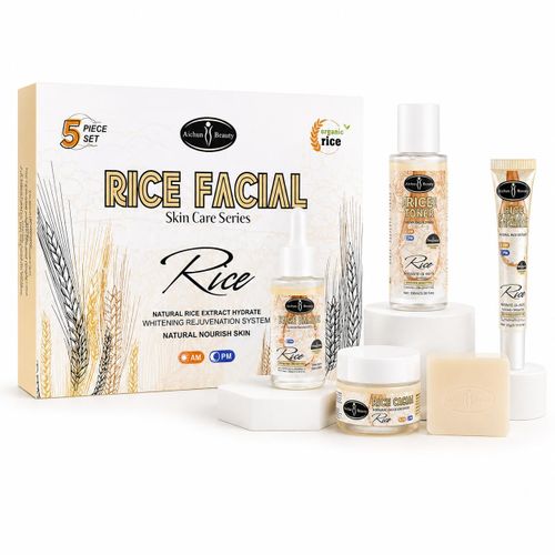 Coffret de Soin Visage au Riz – Kit Complet 5 Pièces Hydratant et Éclat Naturel