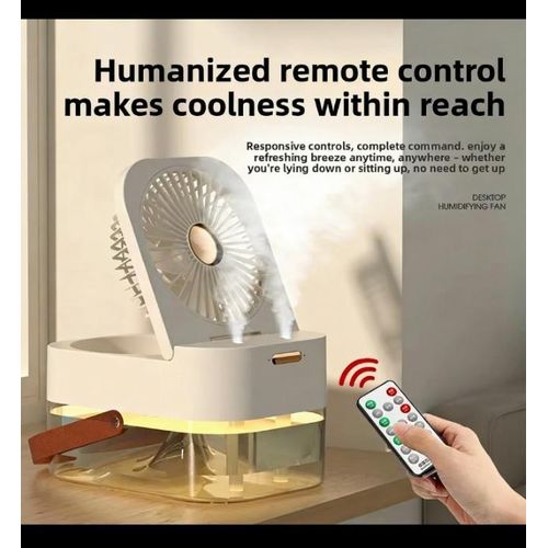 Mini Ventilo - Ventilateur Brumisateur - Diffuseur De Parfum - Dual Spray Avec Veilleuse Intégrée