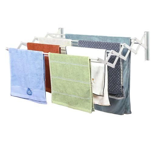 Étendoir Mural Extensible en Acier Inoxydable – Séchoir Pliable pour Serviettes & Vêtements