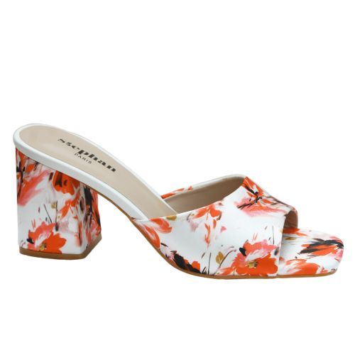 Sandales À Talon Femme - Rouge/Blanc