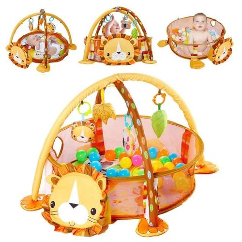 Centre d'Activités Design Lion avec Arches et Jouets Suspendus