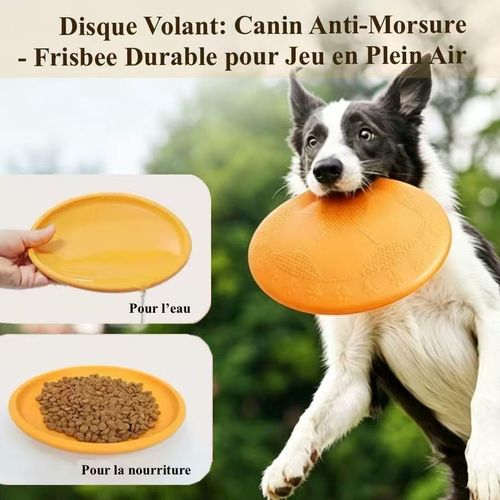 Frisbee en Caoutchouc Souple pour Chien, Jouet de Vol pour Entraînement et Jeu, Multifonctionnel comme Bol à Nourriture et Eau pour Animaux Domestiques