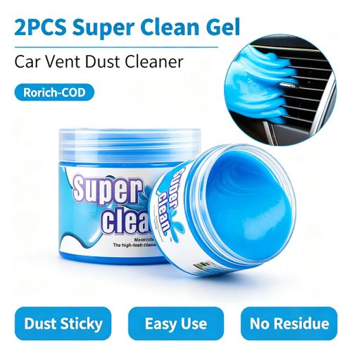 2pcs Gel nettoyant pour voiture – Pâte adhésive pour le nettoyage de la poussière (aérateurs et tableau de bord)