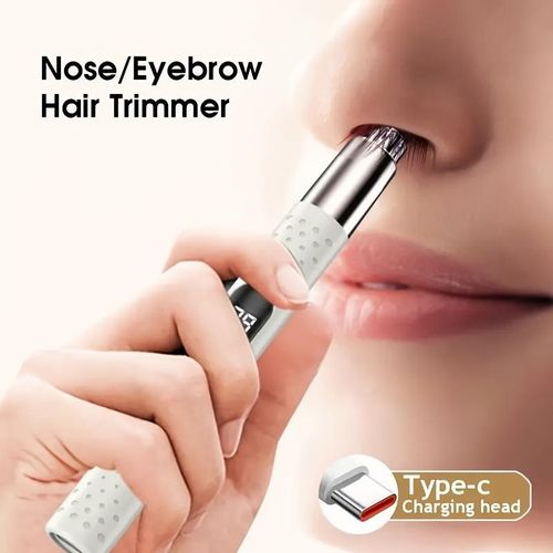 Tondeuse à poils de nez et d'oreilles, outil de beauté multifonctionnel - avec chargement USB et écran LED - Blanc