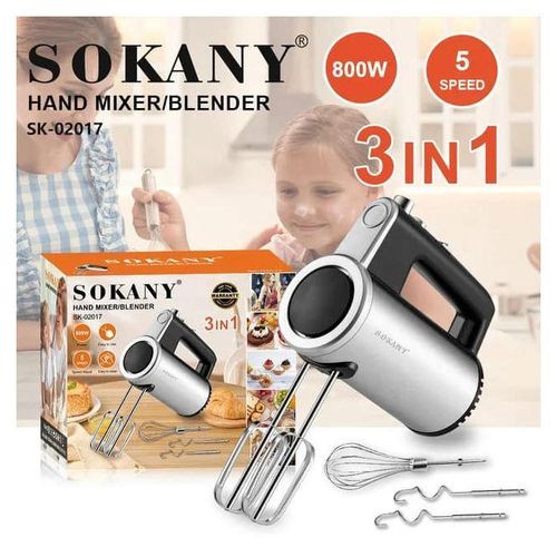 Batteur Électrique Multifonction Sokany SK-02017 (3-en-1) – 800 W