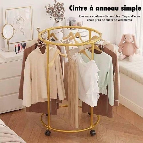 porte-vêtements circulaire sur roulettes - L’Art du Rangement Compact et Stylé