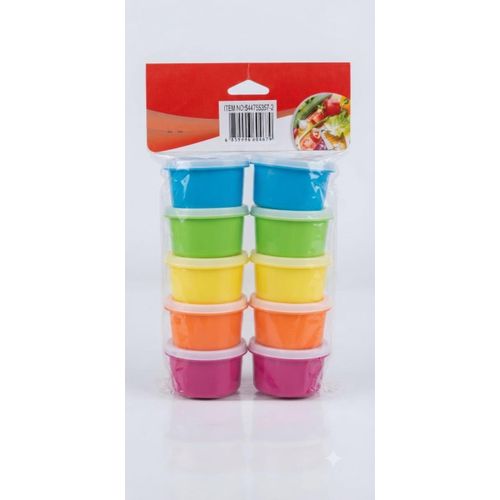 Lot de 10 Petites Boîtes de Conservation Multicolores – Idéal pour Sauces, Condiments et Déjeuner