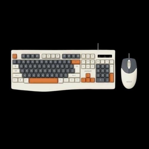 Ensemble clavier et souris Aoas A1019, anglais US, blanc