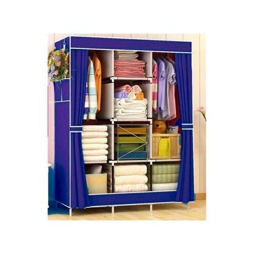 Placard Armoire Demontables 08 Compartiment Avec 3 Battants Housse bleu