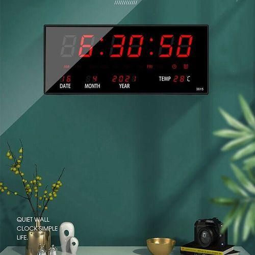 Grand écran Horloge Murale Numérique Affichage Bureau Heure Température Calendrier Date NEW