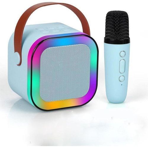 Mini haut-parleur de karaoké Bluetooth avec microphone sans fil et lumières