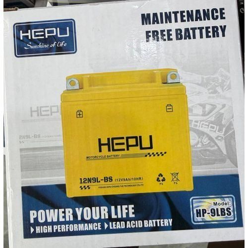Puissante batterie HEPU 12V 9Ah avec Ampoule 12 V pince et interrupteur offert