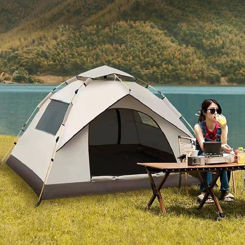 Tente automatique imperméable et résistante au soleil pour le camping en plein air, ouverture rapide et anti-moustiques.