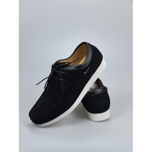 Chaussures Homme en Cuir Daim avec Lacets NOIR – Style Élégant et Confort Durable
