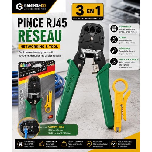 Pince à Sertir Multifonctionnelle 4P/6P/8P Pour Réseau