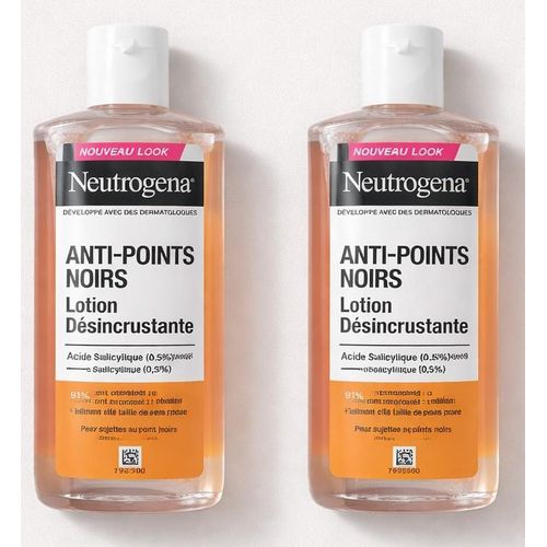 Lot De ( 2 × 200ml ) Lotion Désincrustante Anti-Points Noirs NEUTROGENA Peaux Sujettes Aux Points Noirs Visage Importé De France