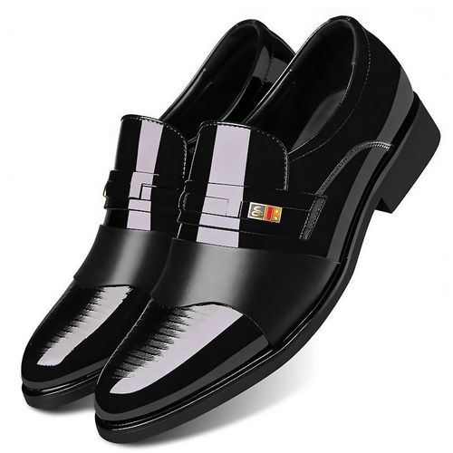 Souliers Homme Chics Similicuir Confortable Durable Bureau Mariage Élégant Fashion Prestige Chaussures - Noir