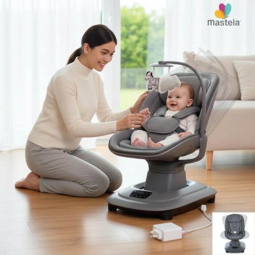 Transat Évolutif 3-en-1 (Siège, Balancelle & Fauteuil à Bascule) - Jusqu'à 18 kg, 3 Inclinaisons, Vibrations Apaisantes, Musique - Sécurité Harnais 3 Points