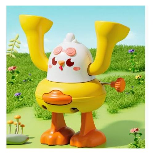 Jouet Poulet à Remontoir Marchant avec Seaux d'Équilibre, Jouet Éducatif pour Enfant Développant la Coordination Main-Oeil, Jouet à Ressort Interactif