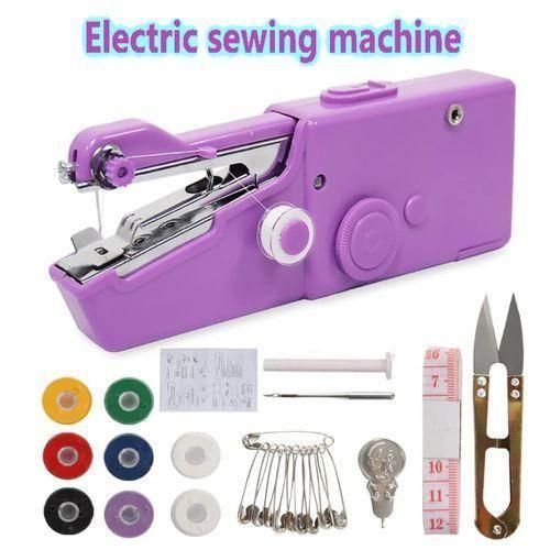 Machine à coudre électrique portable 16 pièces pour réparations et confection de vêtements (violet)