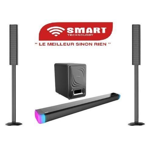 Home Cinéma + Barre De Son TV - STHA-2105E- 1000 W – Tactile Avec modes d'éclairage dynamiques et Télécommande - Caisson de Basses Sans Fil -3 Haut-parleurs – Noir