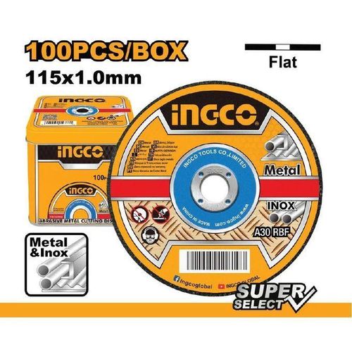 Ingco DISQUE A TRONÇONNER EN MÉTAL100PCS (ABRASIF)115mm / MCD10115100 NY