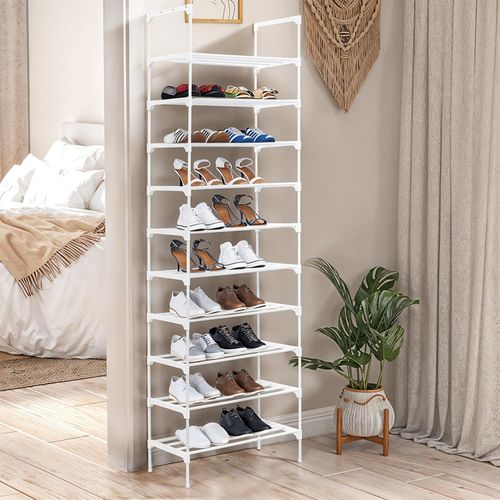 Etagère de chaussures pratique et robuste 5 à 8 couches de rangement- couleur blanche