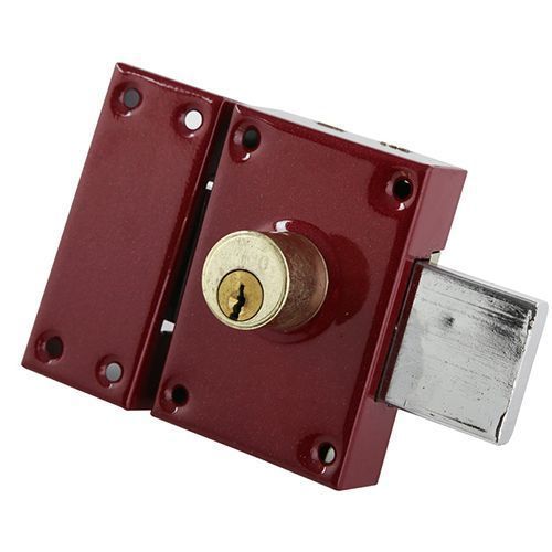 Serrure De Porte-VERROU De Sécurité (3 Coups)-Rouge/ARGENT