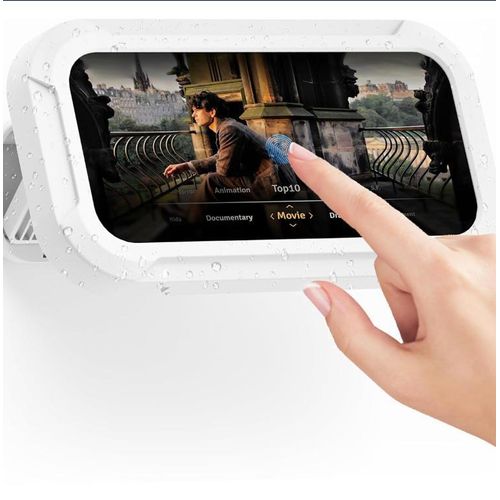 Support De Téléphone Pour Douche, étanche, Installation Sans Perçage, Rotatif, Angle Réglable à 360° Support De Téléphone- Blanc