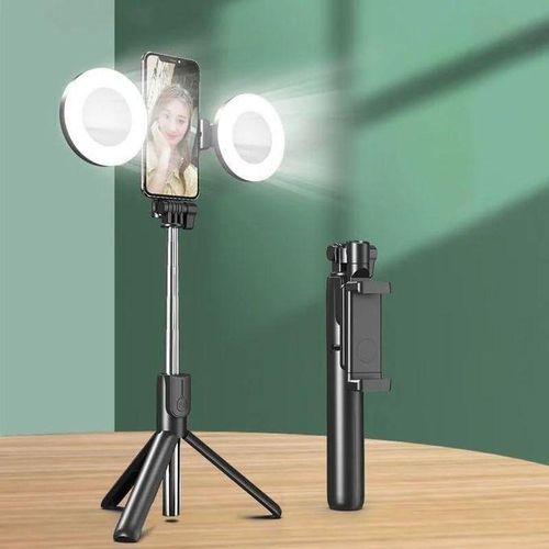 Trépied Bluetooth Selfie Stick + lumière d'appoint + télécommande d'obturateur