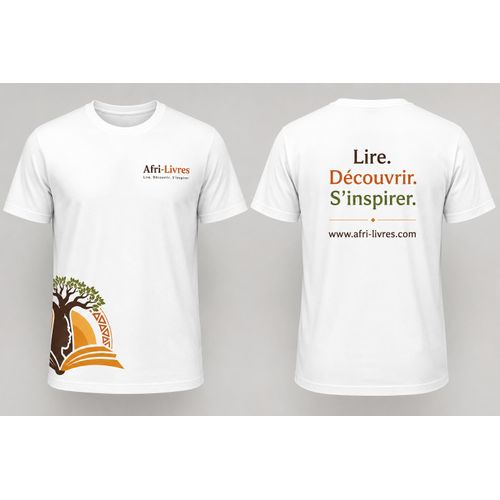T-shirt Unisexe Afri-Livres Blanc – Coton Premium Design Culture Africaine