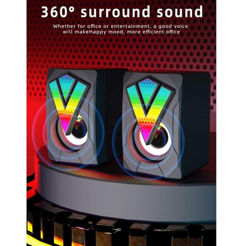 Haut-parleurs d'ordinateur, mini-enceinte filaire pour PC de bureau, alimentation USB 2.0