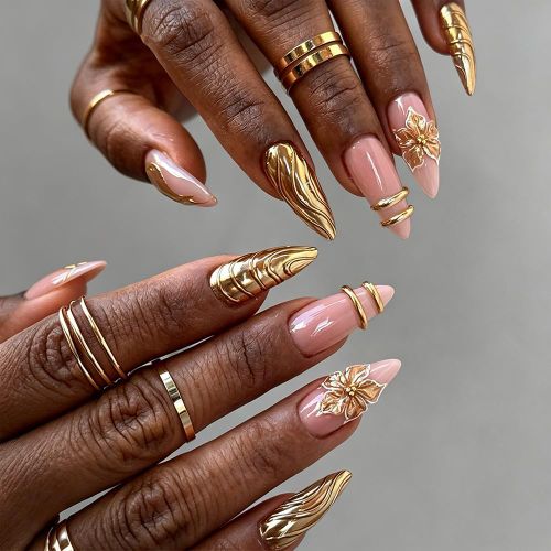 Ongles pressés 24 pièces, faux ongles sans colle, déco ongulaire