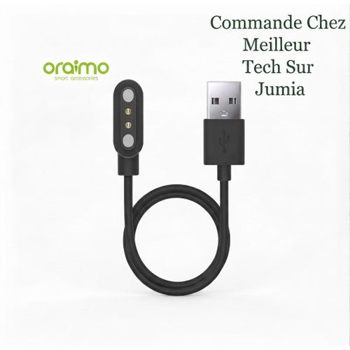 Chargeur De Montre CW-01 - Systeme Magnetique - Câble de charge pour montre connectée NOIR