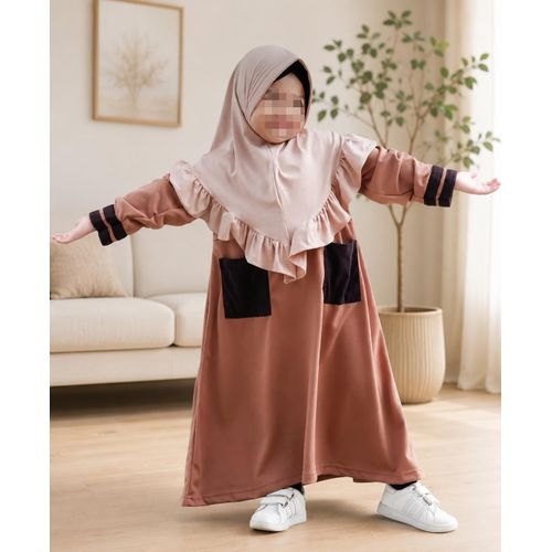 Robe Longue Fille avec Hijab Assorti