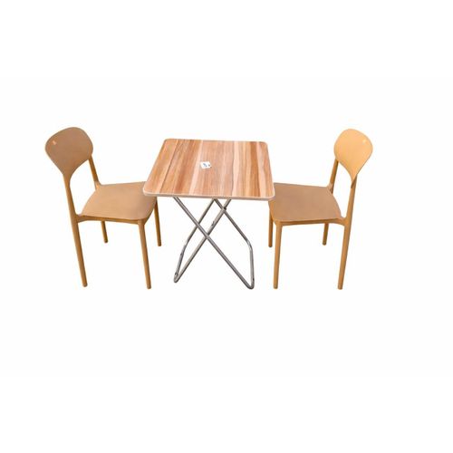 Table Pliante Bois plus 2 Chaises