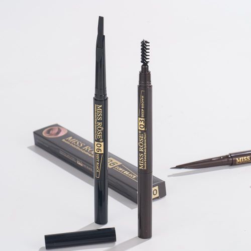 2 Crayons à Sourcils avec Brosse 2 Teintes Waterproof Longue Tenue
